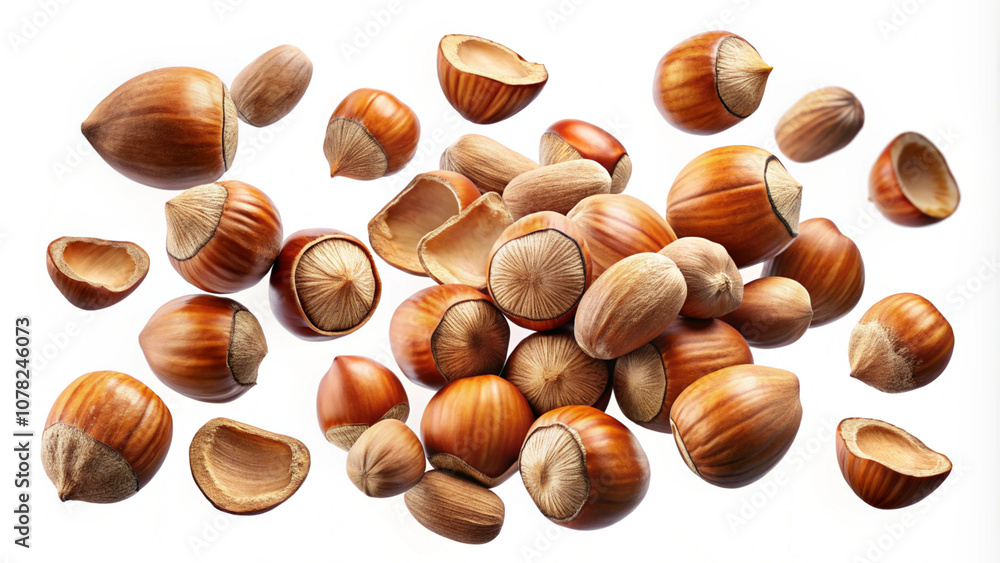 Fresh Hazelnuts Isolated on White Background Fresh Hazelnuts Isolated on White Background