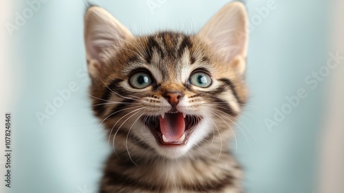 Playful Cat Showing Its Teeth in a Cute Moment