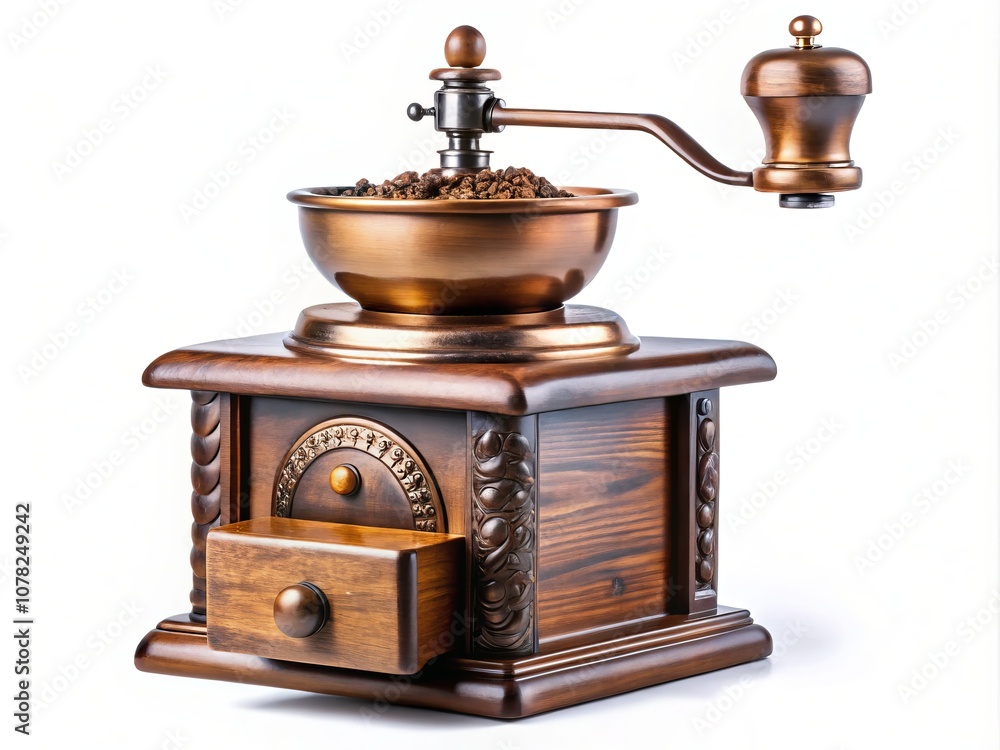 Isolated Coffee Grinder on Background for Urban Exploration Photography, Perfect for Culinary Artistry, Kitchen Decor, and Product Design Concepts Isolated Coffee Grinder on Background for Urban Exploration Photography, Perfect for Culinary Artistry, Kitchen Decor, and Product Design Concepts