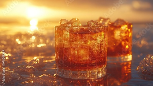 cold whisky for world whisky whiskey day background concept with copy space