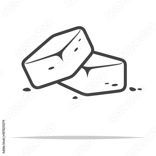 Bouillon cubes outline icon transparent vector isolated