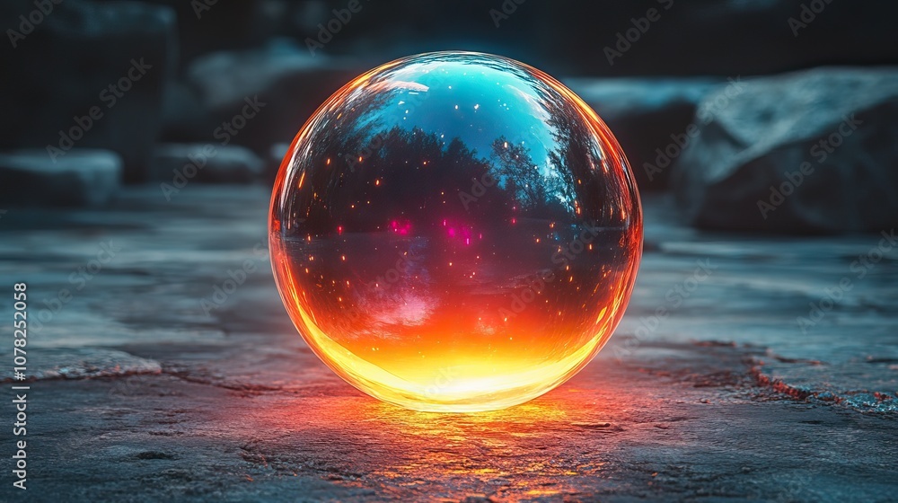 dark gem glass with neon light effects 3d rendering dark gem glass with neon light effects 3d rendering