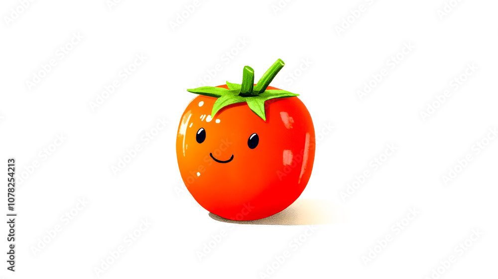 A cartoon tomato with a smile on its face A cartoon tomato with a smile on its face