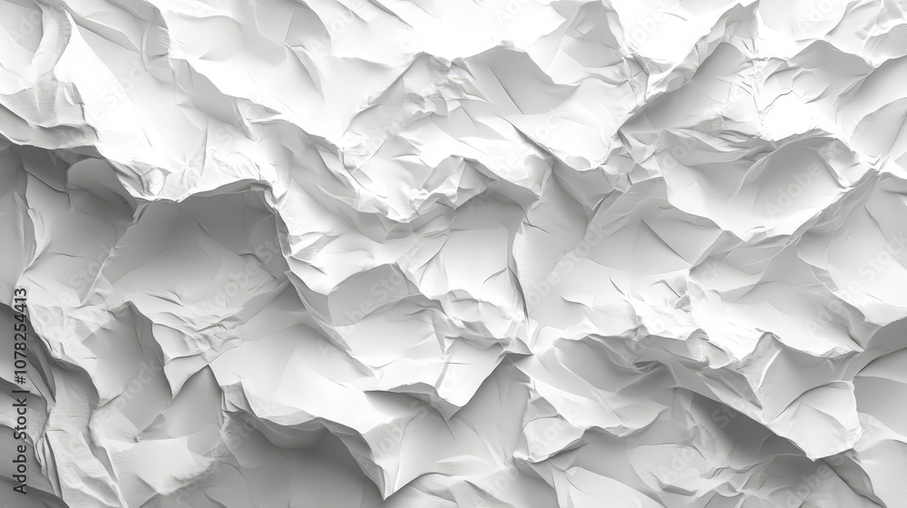 A close-up view of crumpled white paper texture, showcasing depth and shadows. A close-up view of crumpled white paper texture, showcasing depth and shadows.