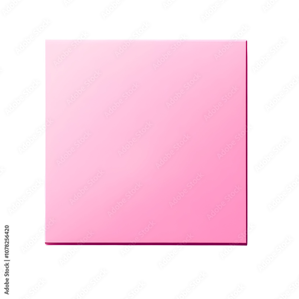 Simple Pink Rectangle Shape with Subtle Gradient and Shadow Isolated on a Transparent Background. Simple Pink Rectangle Shape with Subtle Gradient and Shadow Isolated on a Transparent Background.