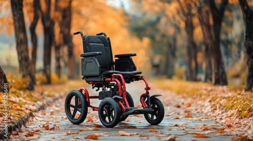 Wheelchair in Autumn Park