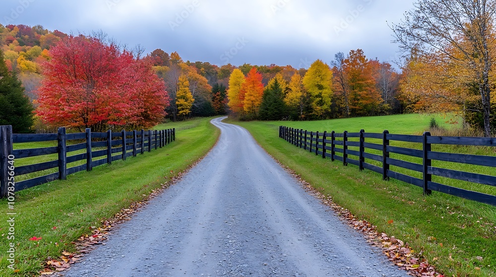 Autumn Road Winding Through Forested Hills Autumn Road Winding Through Forested Hills