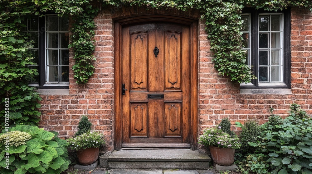 Designer entrance door to a country house
