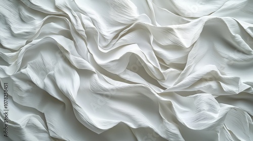 A close-up view of flowing white fabric, showcasing texture and movement.