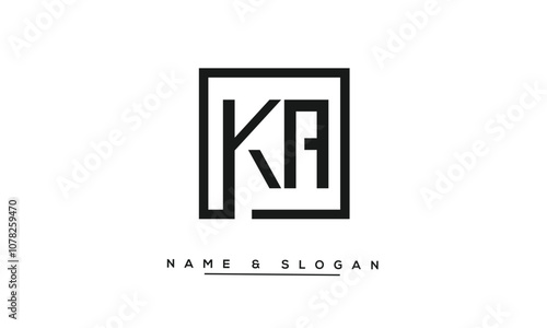 KA, AK, K, A Abstract Letters Logo Monogram