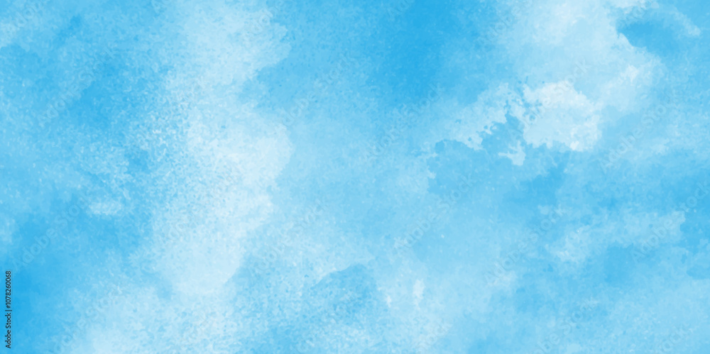 Fototapeta premium blue watercolor abstract cloudy blue sky background,Creative and painted cloudy sky blue watercolor background,Light blue background with watercolor.