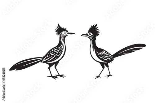 Greater Roadrunner  silhouette  vector bundle illustration, Greater Roadrunner  silhouette  photo