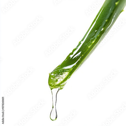 Macro shot of aloe gel dropping, natural and fresh. AI generative photo