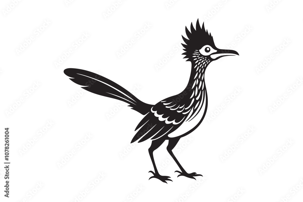 Fototapeta premium Greater Roadrunner silhouette vector bundle illustration, Greater Roadrunner silhouette 