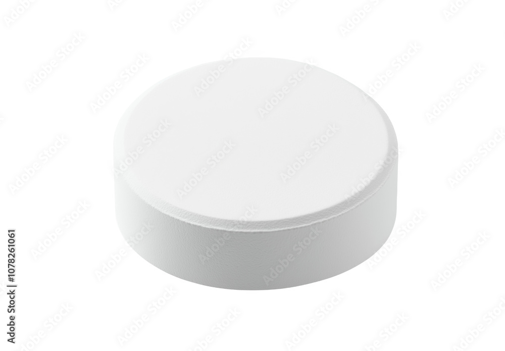 White circular tablet clean surface showcasing its simplicity and design White circular tablet clean surface showcasing its simplicity and design