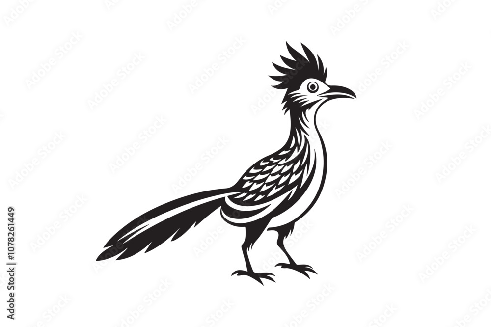 Obraz premium Greater Roadrunner silhouette vector bundle illustration, Greater Roadrunner silhouette 