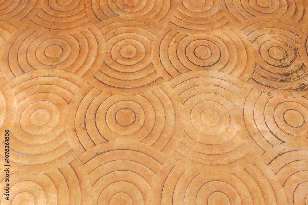 Fototapeta premium Abstract circle shape of stone texture background,brown circle background,old wallpaper,space for text.