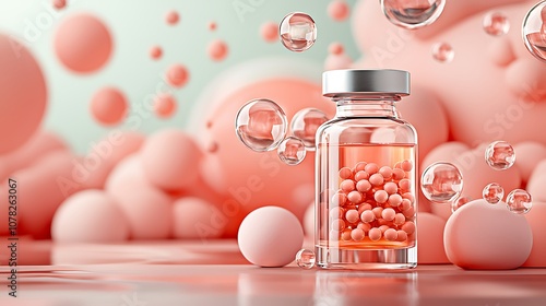 Explore the intriguing world of scientific innovation with a vibrant glass vial of microbeads photo