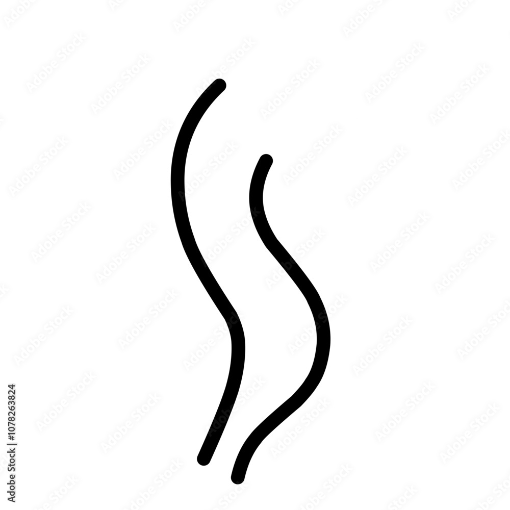 Steam and smoke lines icons . Air wind and scent linear Steam and smoke lines icons . Air wind and scent linear