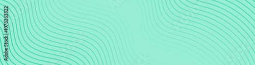Abstract background with lines and waves. Web banner size. Element for design isolated. Vector background for brochure, booklet, flyer, poster. Green gradient. Nature, eco