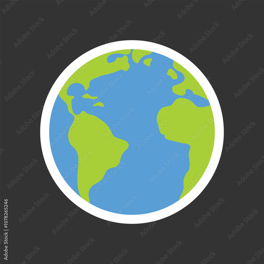 Round planet earth emblem design element vector Round planet earth emblem design element vector