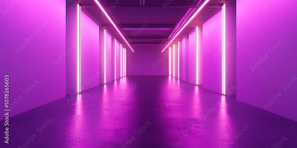 Neon purple lighting with soft shadows