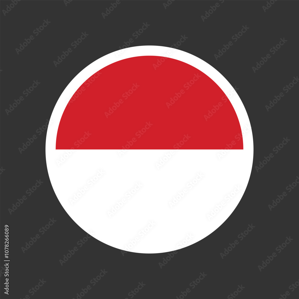 Round Monaco badge emblem flag Round Monaco badge emblem flag