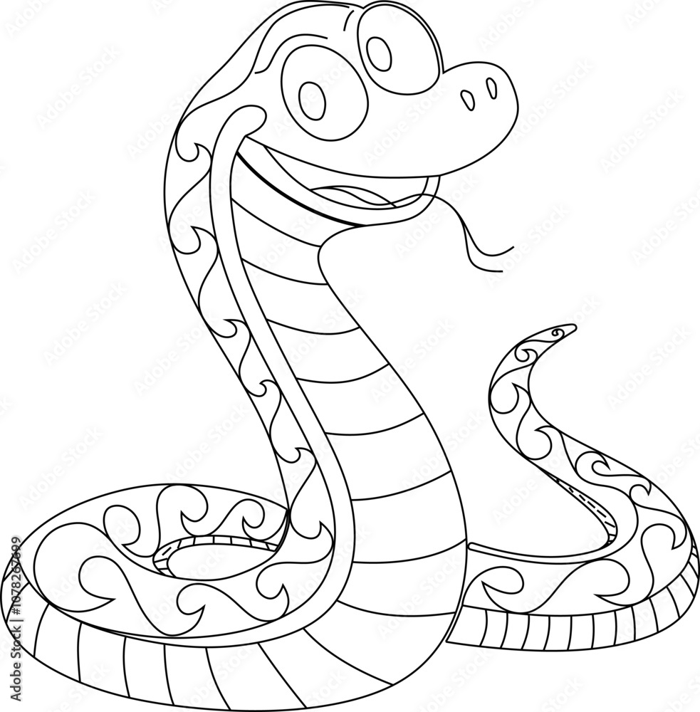 Fototapeta premium art depicting cute snakes, as a need to support ideas for supporting designs for illustrations in various media