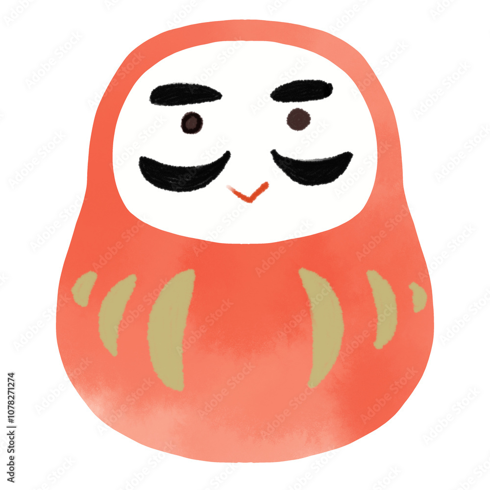 水彩風かわいいだるまのイラスト 水彩風かわいいだるまのイラスト