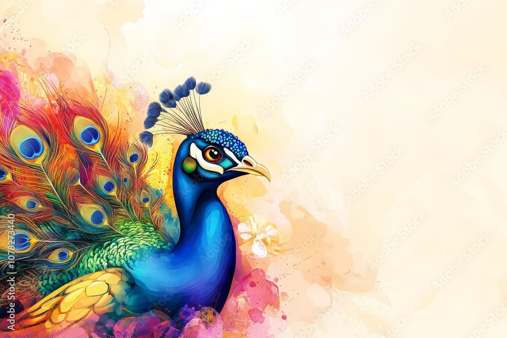 art colorful peacock bird banner art colorful peacock bird banner