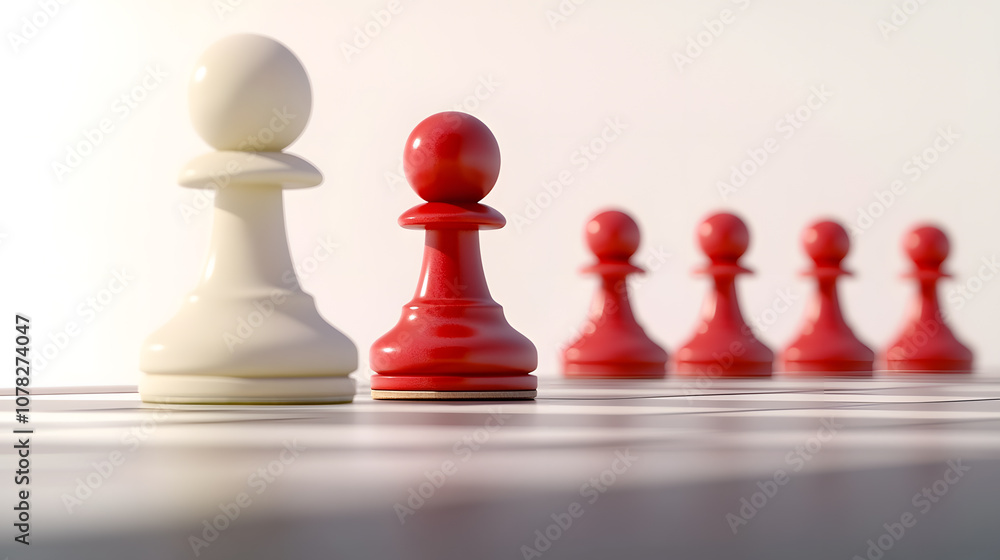 White pawn leading over red pawns in chess White pawn leading over red pawns in chess