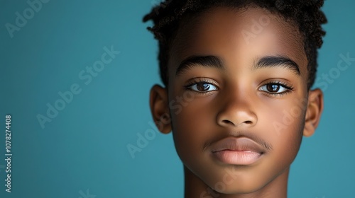 Young boy showcases natural beauty and confidence