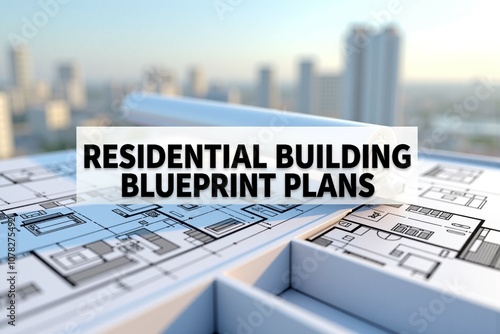 Residential Building Blueprint Plan Illustration photo