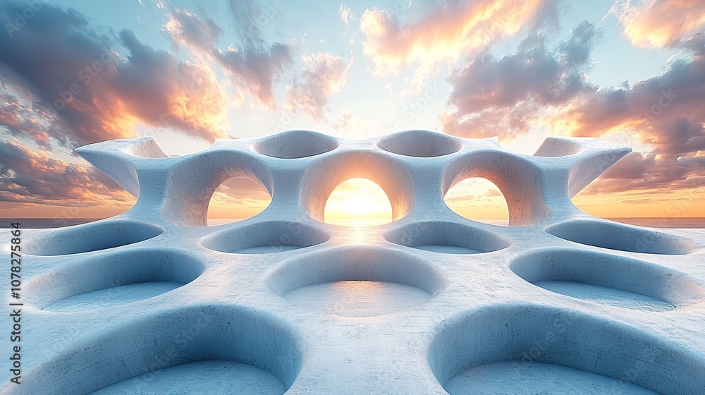 Obraz premium empty ground with creative geometric structure background 3d rendering