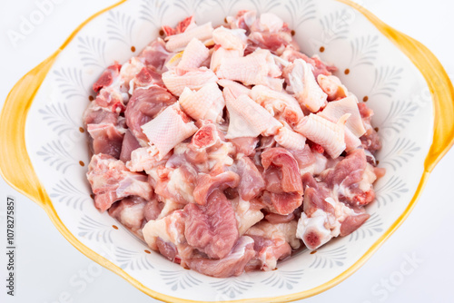 A bowl of fresh duck meat