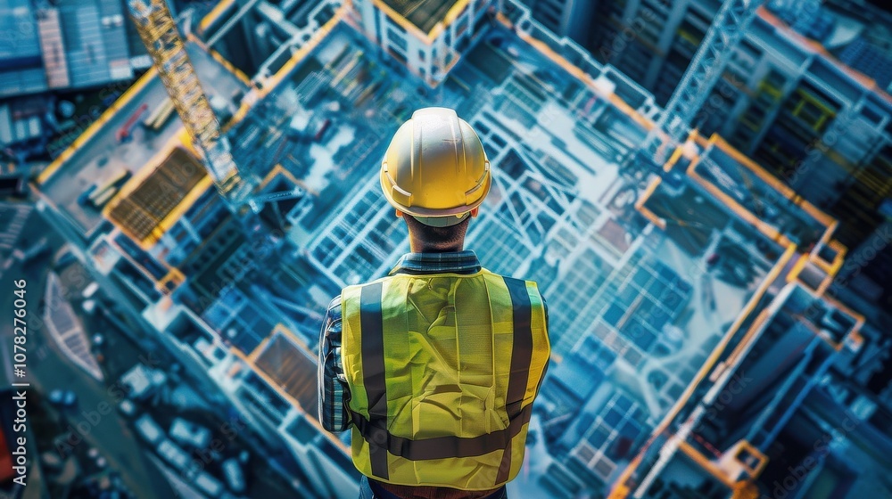 Industrial worker in construction side working Industrial worker in construction side working