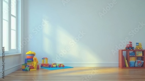 Bright Play Area with Colorful Toys and Mat