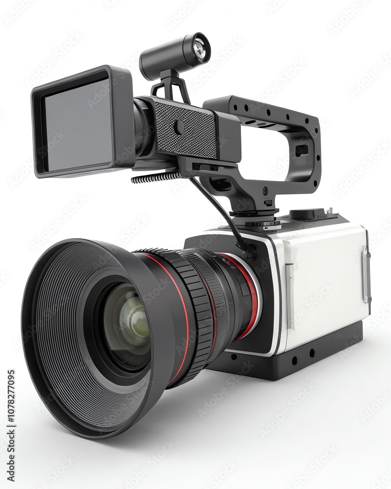 High-quality video camera with modern design and features for filmmakers and content creators. High-quality video camera with modern design and features for filmmakers and content creators.
