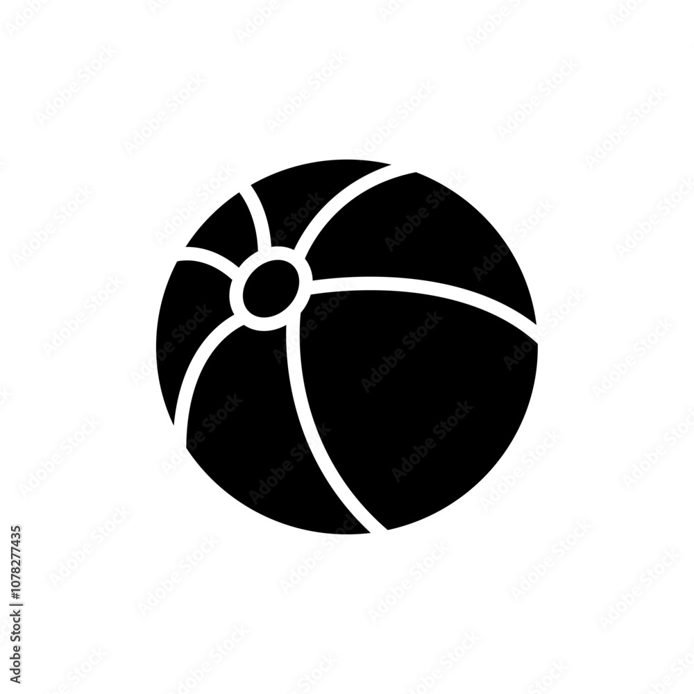 Beach ball icon Flat simple outline set Beach ball icon Flat simple outline set