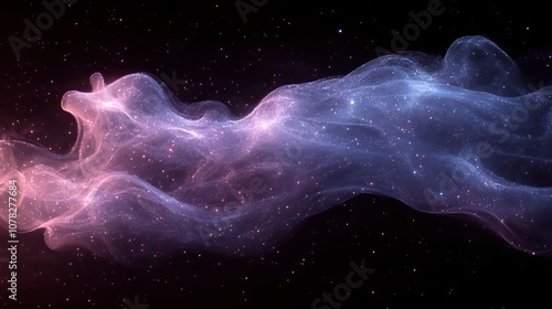 fantasy magic particles with dark background 3d rendering