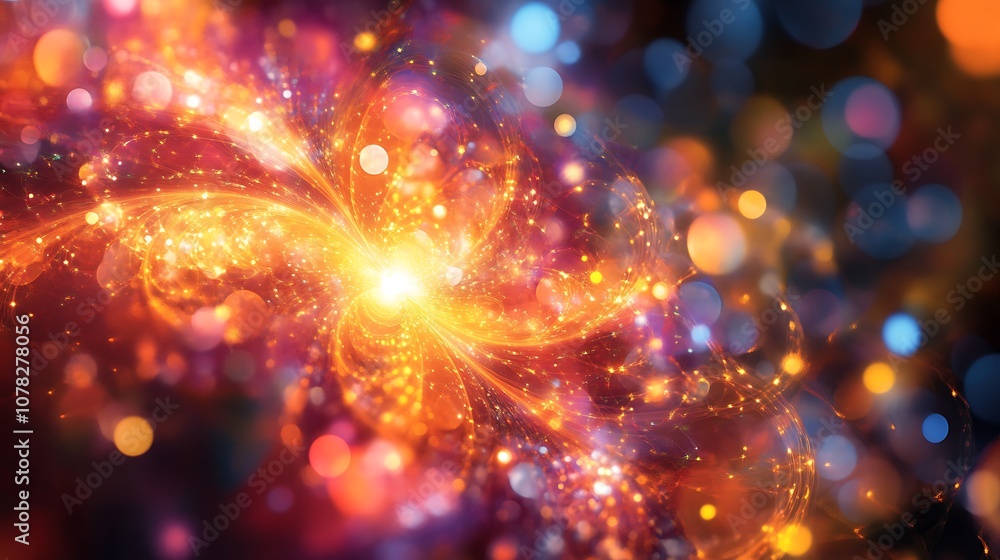 High tech glowing light particles forming a digital design High tech glowing light particles forming a digital design