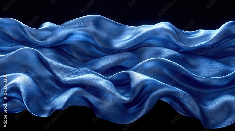 Obraz premium flowing blue cloth background with alpha channel 3d rendering