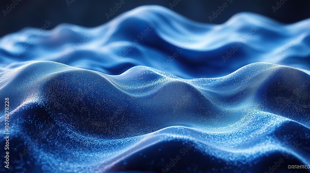 Obraz premium flowing blue wave cloth with alpha channel 3d rendering