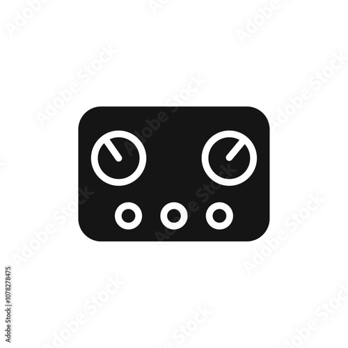 Control panel icon Flat simple outline set