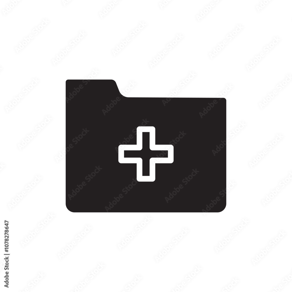 Create folder icon Flat simple outline set Create folder icon Flat simple outline set