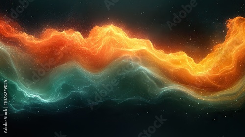 flowing lines with digital cyberspace equirectangular panorama 3d rendering