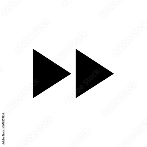 Forward icon Flat simple outline set