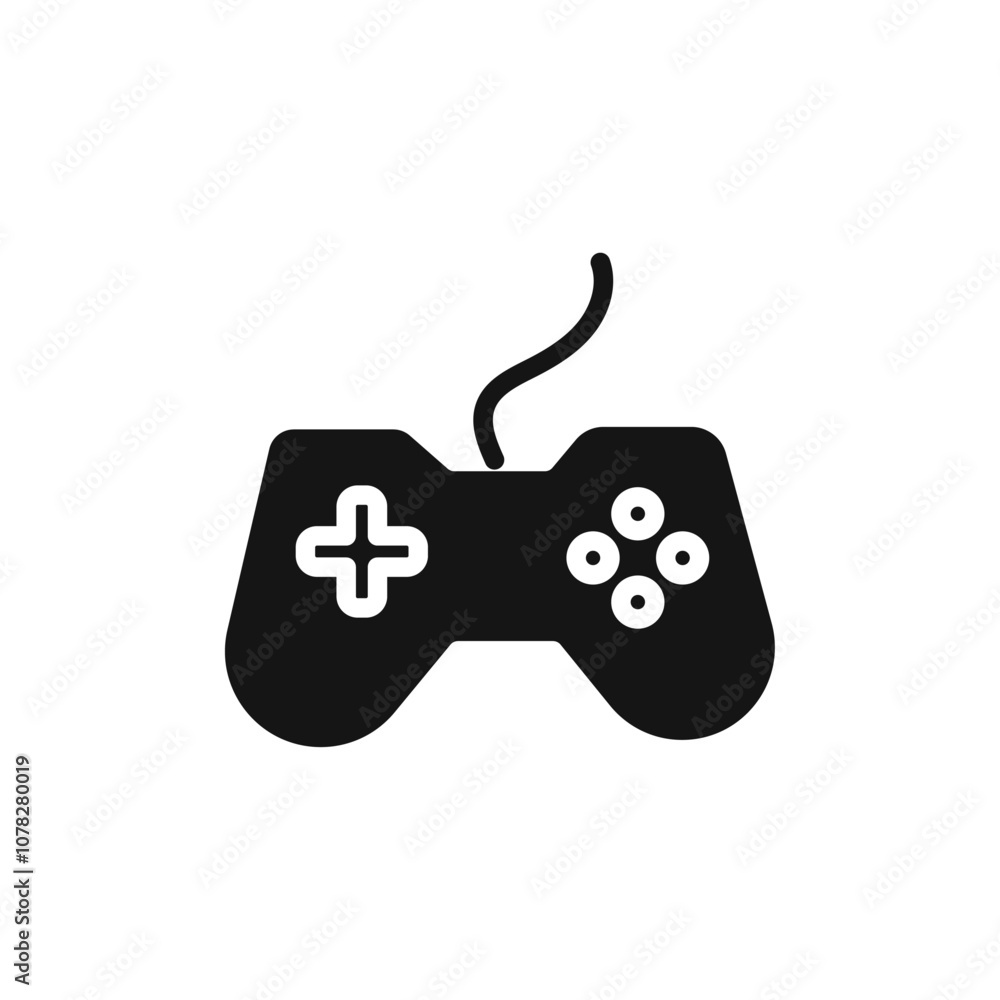 Gamepad icon Flat simple outline set