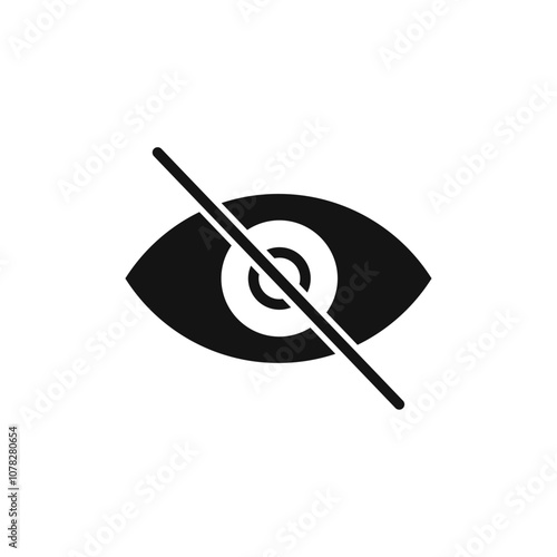 Hide icon Flat simple outline set