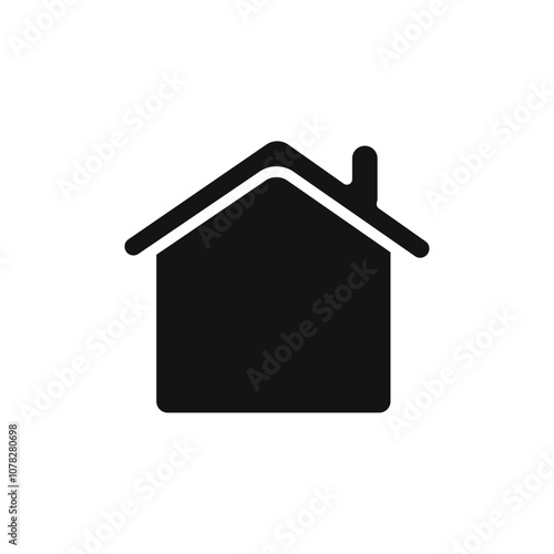 House icon Flat simple outline set